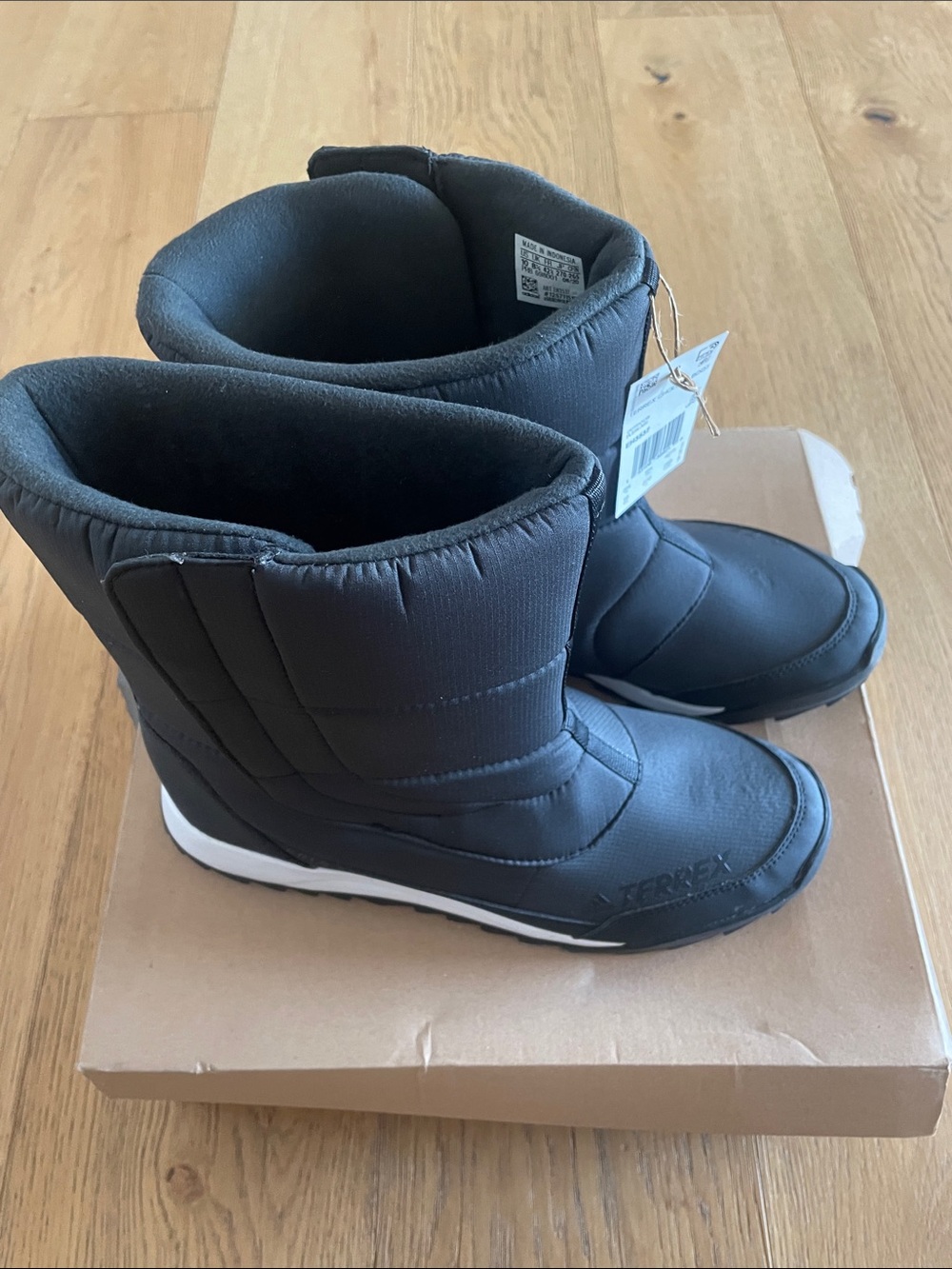 adidas Black Winter Snow Boots with White Sole